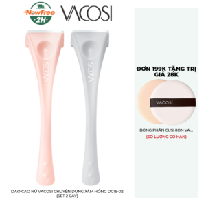Dao Cạo Nữ Vacosi Chuyên Dụng Xám Hồng DC16-02 (Set 2 Cây)