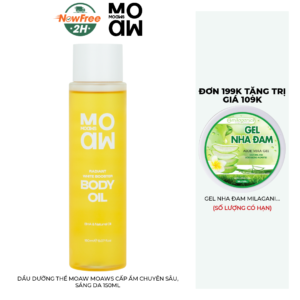 Dầu Dưỡng Thể Moaw Moaws Cấp Ẩm Chuyên Sâu, Sáng Da 150ml