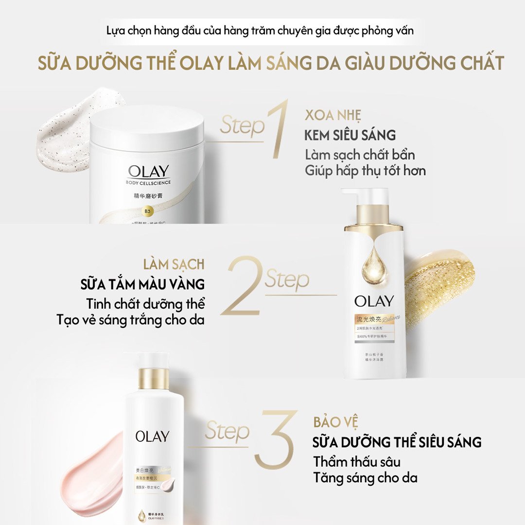 Combo 2 Sữa Dưỡng Thể Olay Sáng Da Với Niacinamide & Vitamin C 260g