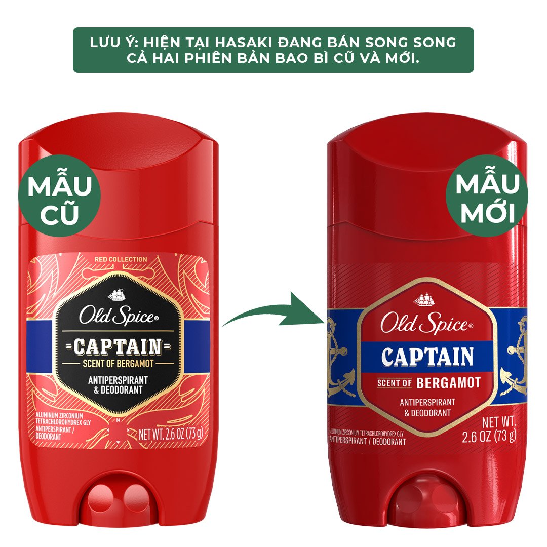 Sáp Khử Mùi Old Spice Giảm Tiết Mồ Hôi Hương Captain 73g