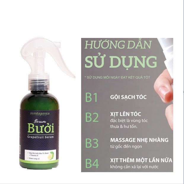 Serum Bưởi Milaganics Ngăn Rụng & Kích Thích Mọc Tóc 150ml (Mới)