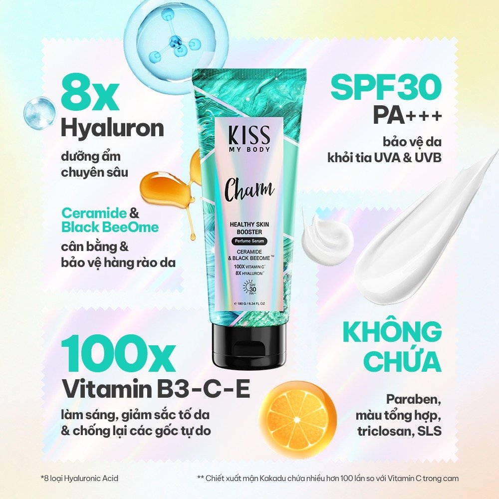 Serum Dưỡng Thể Kiss My Body Chống Nắng Hương Charm 180g