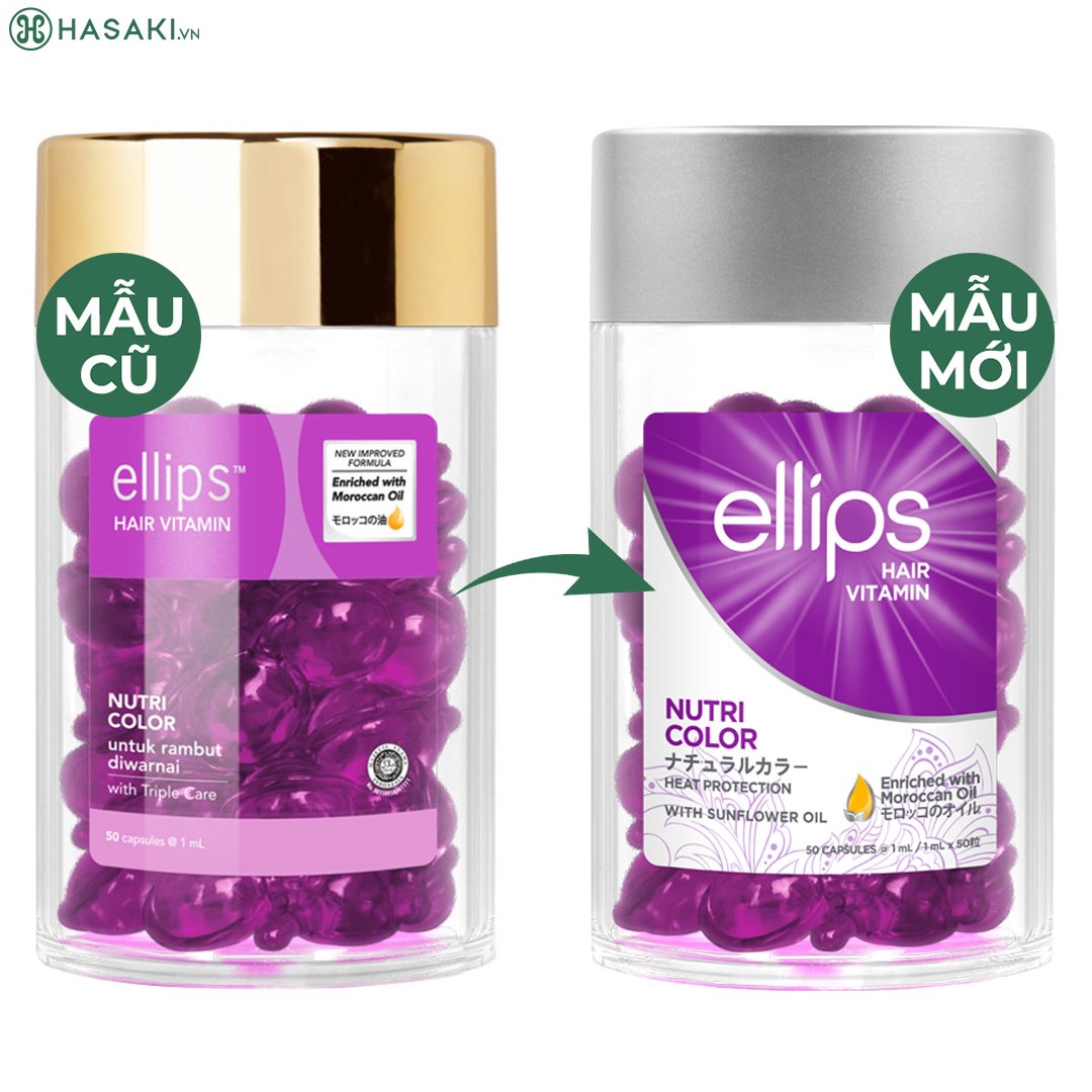 Serum Dưỡng Tóc Ellips Vitamin Cho Tóc Nhuộm Hũ 50 Viên