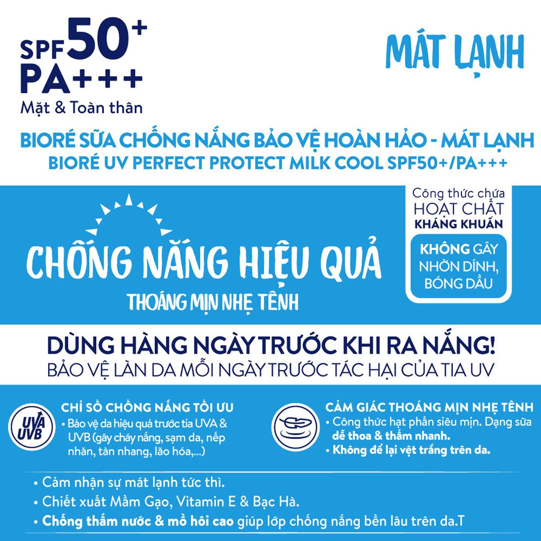 Sữa Chống Nắng Bioré Bảo Vệ Hoàn Hảo - Mát Lạnh 25ml
