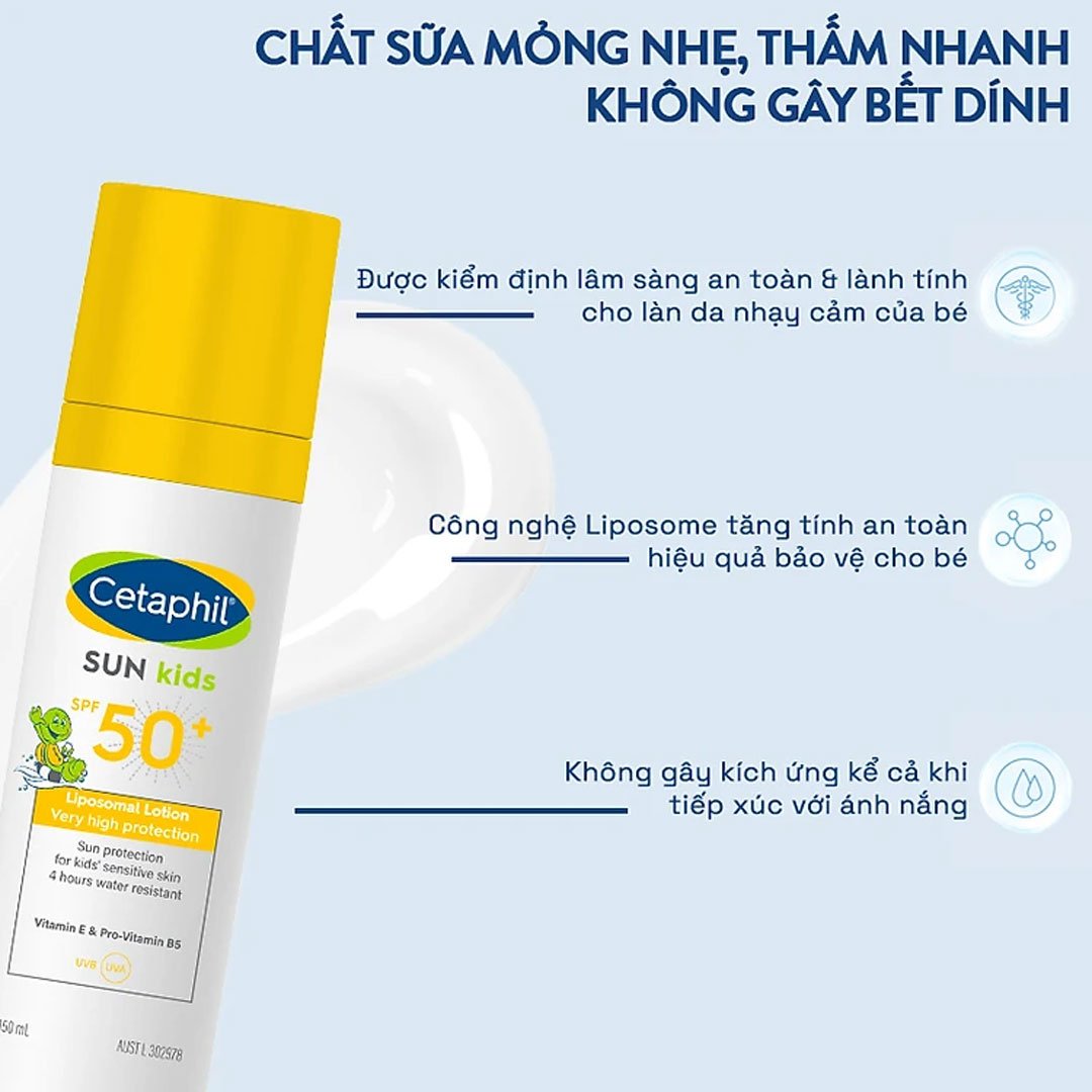 Sữa Chống Nắng Cetaphil SPF 50+ Dịu Lành Cho Bé 150ml