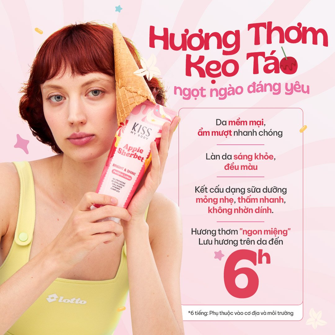 Sữa Dưỡng Thể Kiss My Body Sáng Da Apple Sherbet 200g