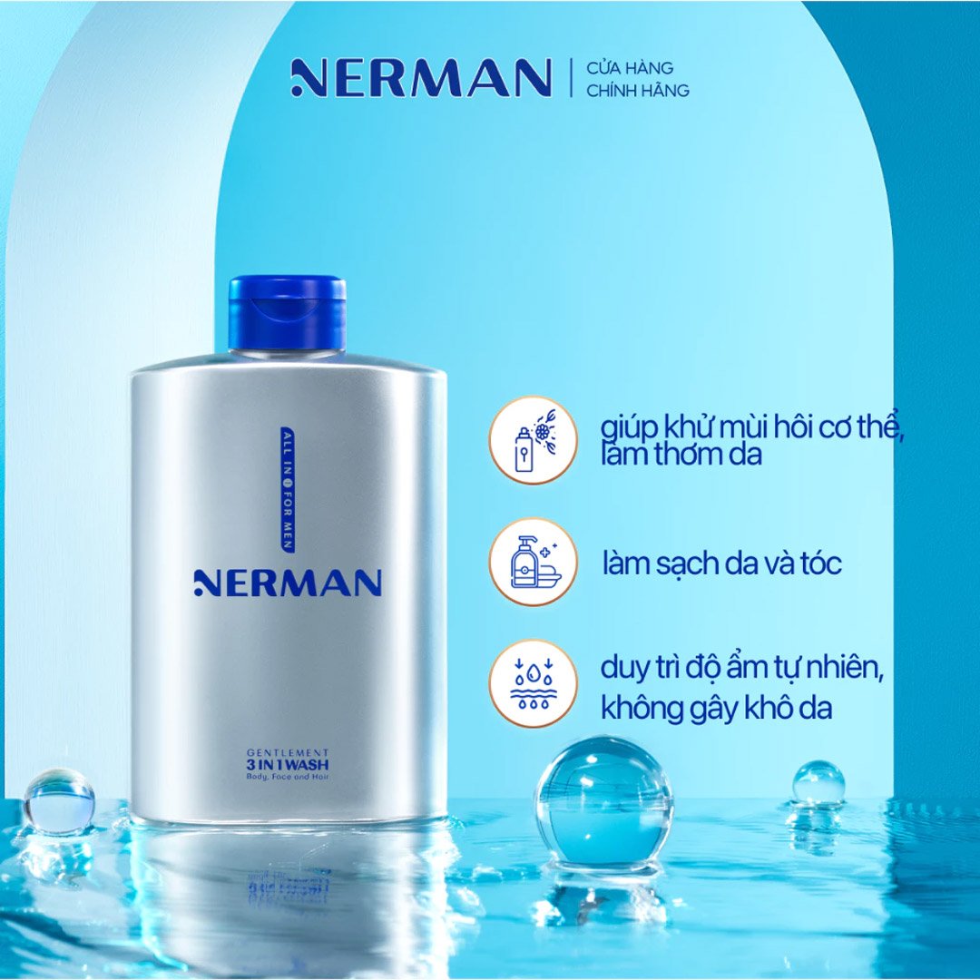 Sữa Tắm Gội Nerman Hương Nước Hoa Cao Cấp 350ml (Mới)