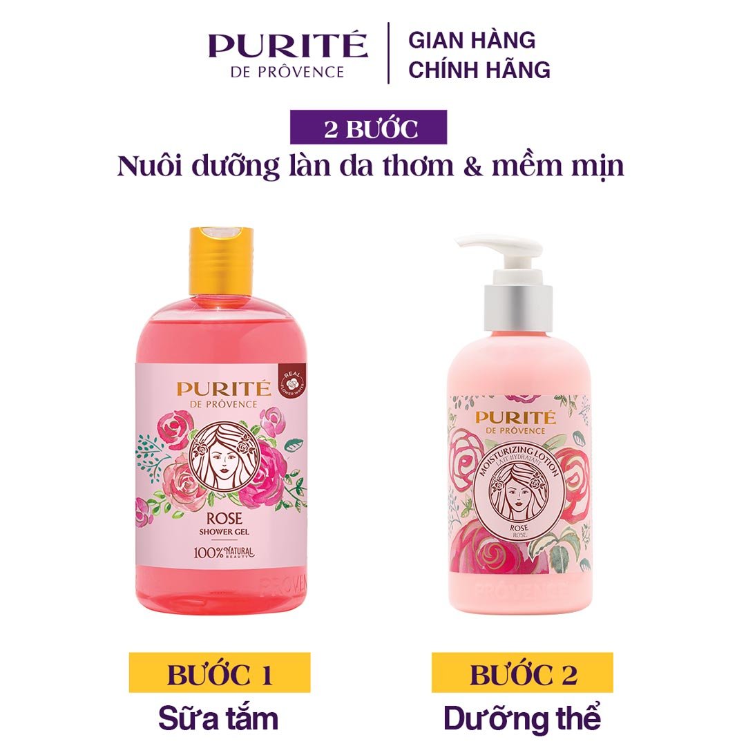 Sữa Tắm Purité Dưỡng Da Mềm Mịn Hương Hoa Hồng 500ml