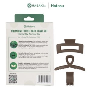 Bộ 3 Lược Gắp Tóc Hotosu Cao Cấp Màu Nâu
