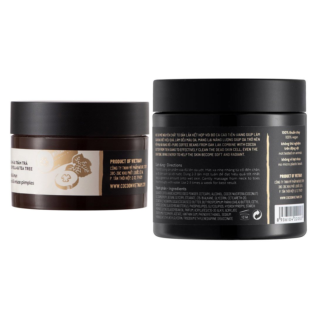 Combo Cocoon Mặt Nạ Bí Đao Giảm Dầu, Mụn 30ml + Tẩy Da Chết Toàn Thân Cà Phê Đắk Lắk 200ml