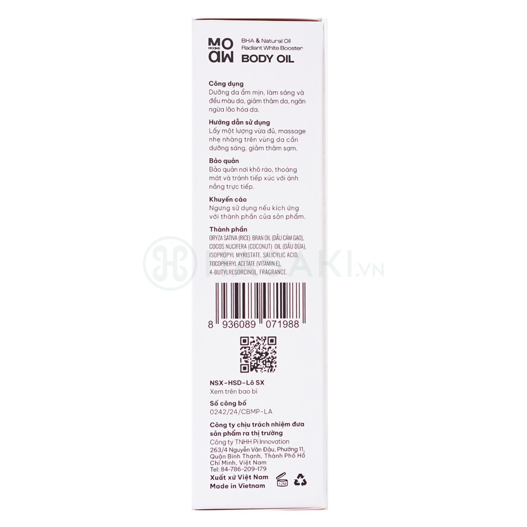 Dầu Dưỡng Thể Moaw Moaws Cấp Ẩm Chuyên Sâu, Sáng Da 150ml