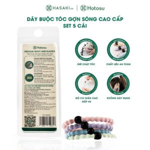 Dây Buộc Tóc Hotosu Gợn Sóng Cao Cấp Màu Pastel Cầu Vồng (5 Cái)