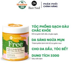 [HSD 06/2027] Muối Tắm Gội Đa Năng BareSoul Free Cho Da Đầu & Cơ Thể 330g (HSD: 24 Tháng)
