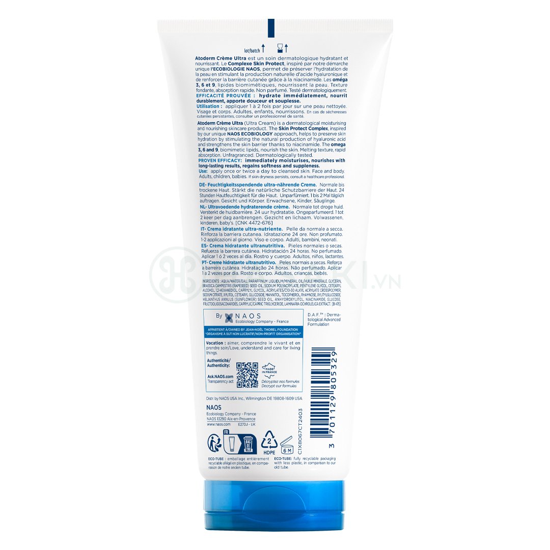 Kem Dưỡng Ẩm Bioderma Cho Da Khô Nhạy Cảm 200ml