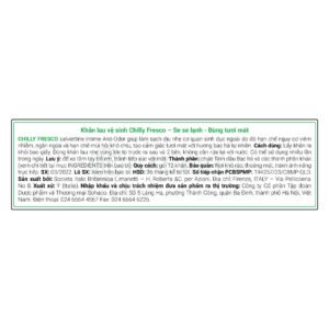 Khăn Lau Vệ Sinh Chilly Chiết Xuất Bạc Hà Gói 12 Tờ