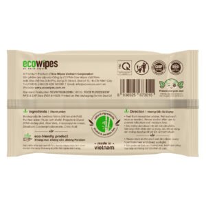 Khăn Ướt EcoWipes EcoBamboo Vải Sợi Tre Không Mùi Gói 20 Tờ [HSD: 36 Tháng]