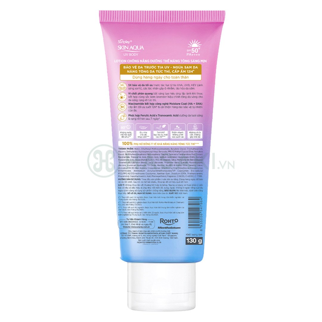 Lotion Chống Nắng Dưỡng Thể Sunplay Nâng Tông Sáng Mịn 130g
