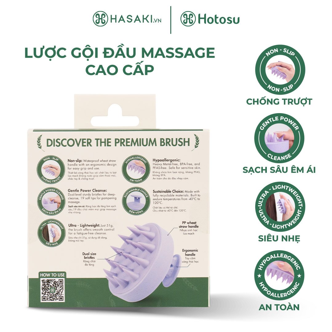 Lược Gội Đầu Hotosu Massage Cao Cấp (Màu Tím)
