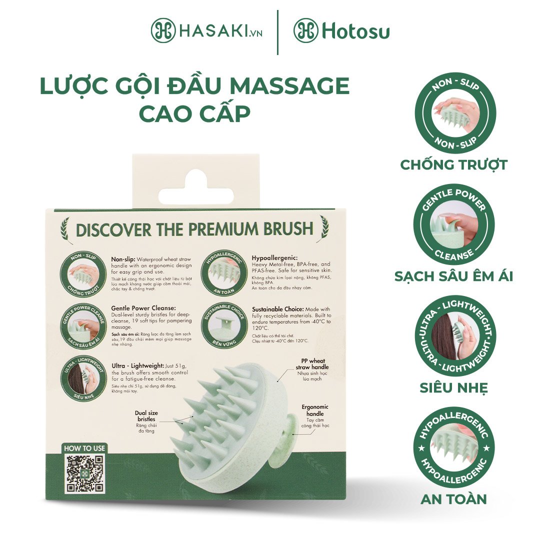 Lược Gội Đầu Hotosu Massage Cao Cấp (Màu Xanh)