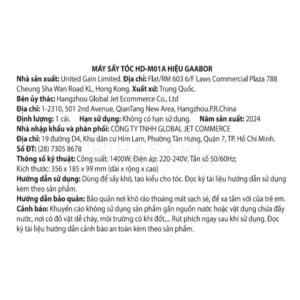 Máy Sấy Tóc Gaabor HD-M01A Màu Xanh