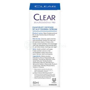 Serum Dưỡng Tóc Clear Ngăn Ngừa Gàu Và Làm Dịu Da Đầu 50ml