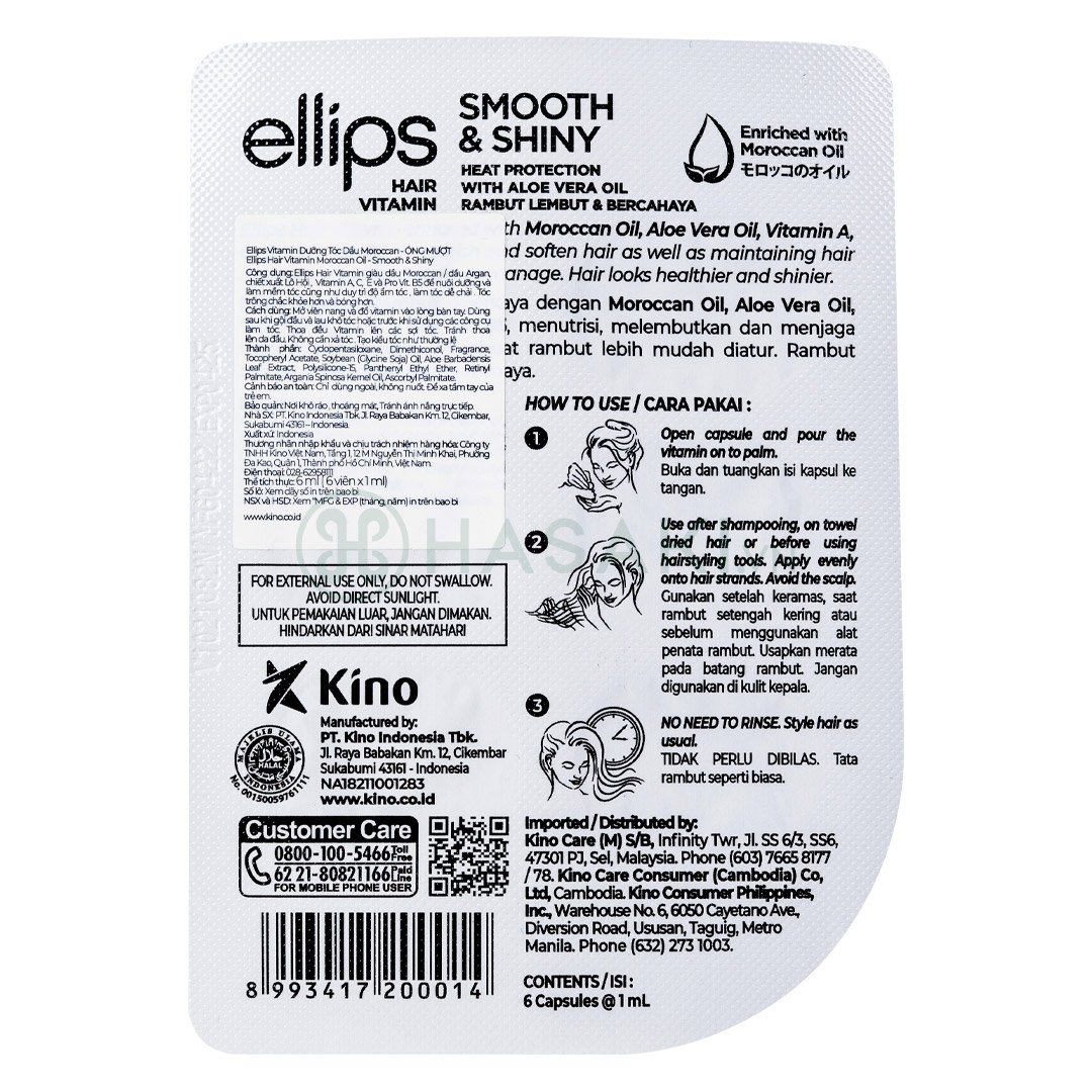 Serum Dưỡng Tóc Ellips Vitamin Óng Mượt Vỉ 6 Viên