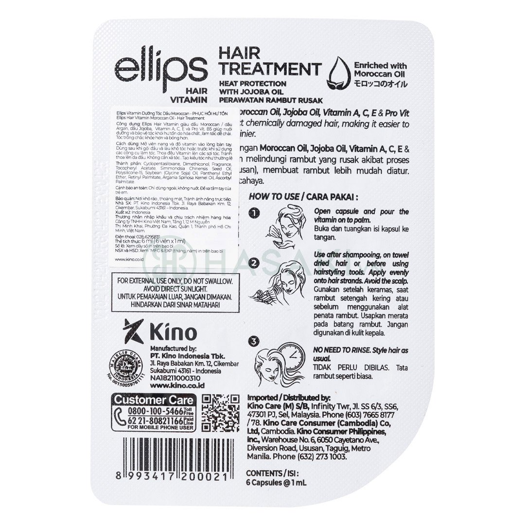 Serum Dưỡng Tóc Ellips Vitamin Phục Hồi Hư Tổn Vỉ 6 Viên
