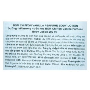 Sữa Dưỡng Thể B.O.M Hương Nước Hoa Chiffon Vanilla 200ml