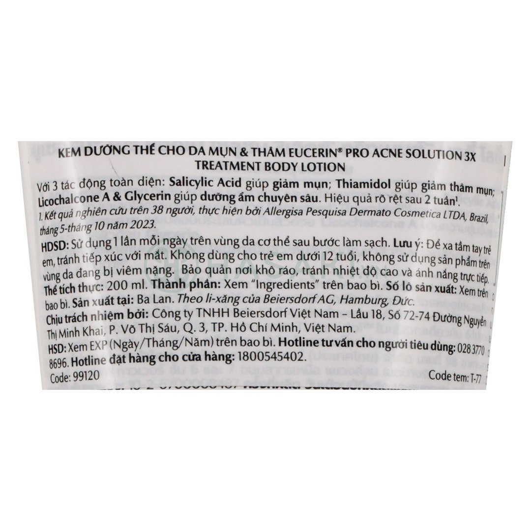 Sữa Dưỡng Thể Eucerin Cho Da Mụn & Thâm 200ml