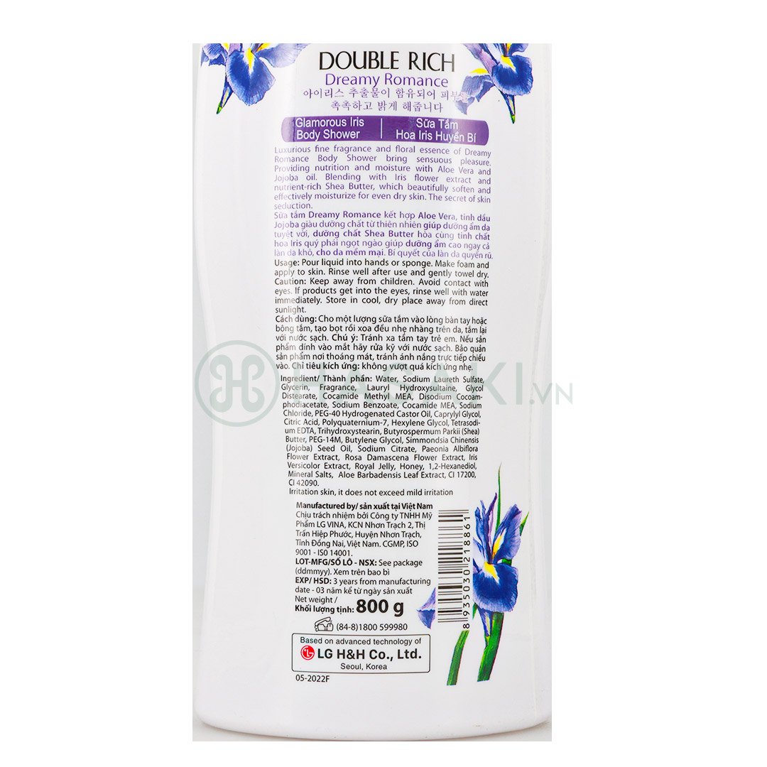 Sữa Tắm Double Rich Dreamy Romance Hương Hoa Iris 800g