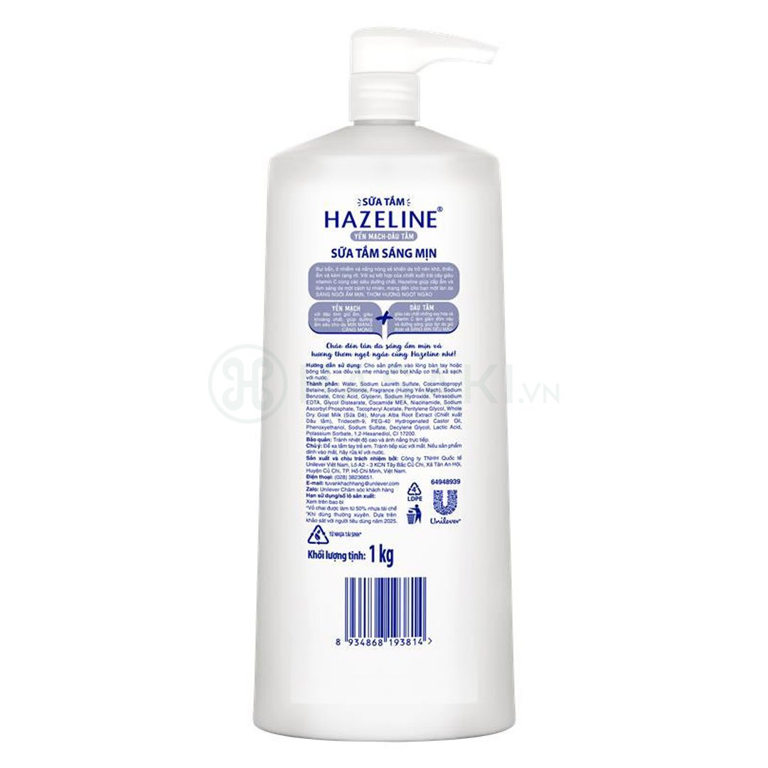 Sữa Tắm Hazeline Sáng Mịn Yến Mạch & Dâu Tằm 1kg (Mới)