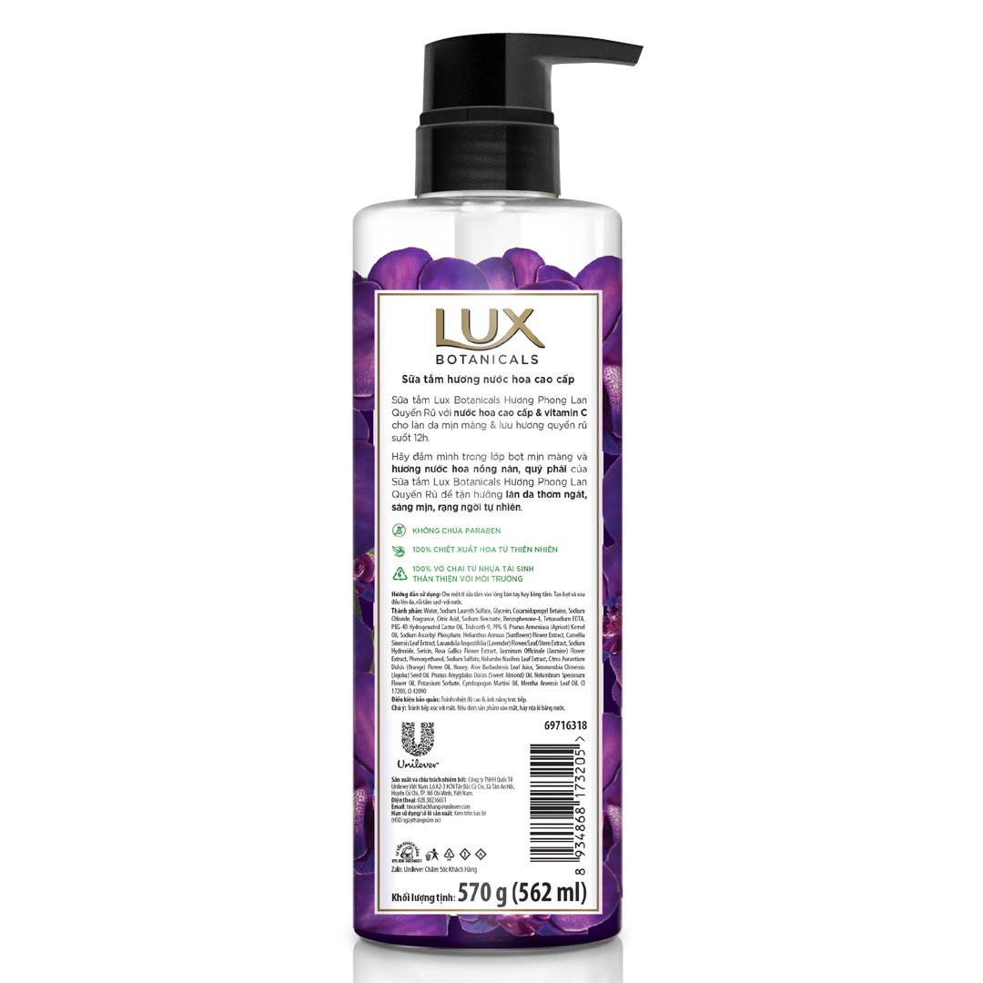 Sữa Tắm Lux Botanicals Hương Phong Lan Quyến Rũ 570g