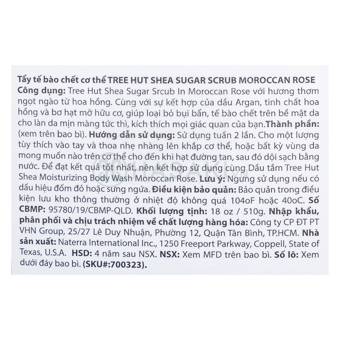 Tẩy Tế Bào Chết Toàn Thân Tree Hut Hoa Hồng 510g