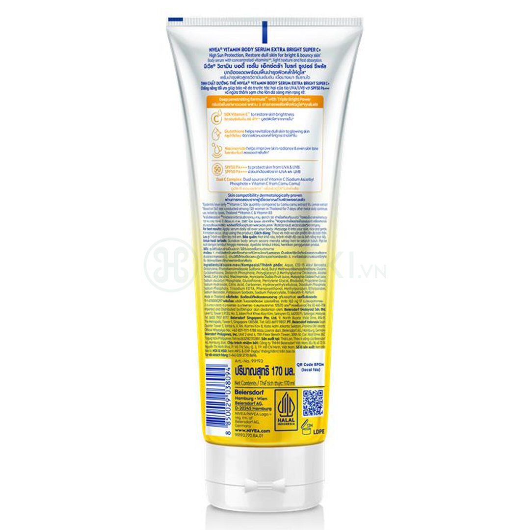 Serum Dưỡng Thể Nivea Vitamin Super C+ Sáng Da 170ml