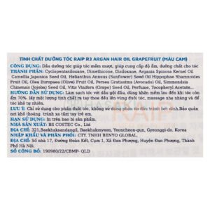 Tinh Dầu Dưỡng Tóc Raip Bóng Mượt Hương Grapefruit 100ml