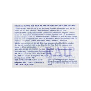 Tinh Dầu Dưỡng Tóc Raip Bóng Mượt Hương Ocean Blue 100ml