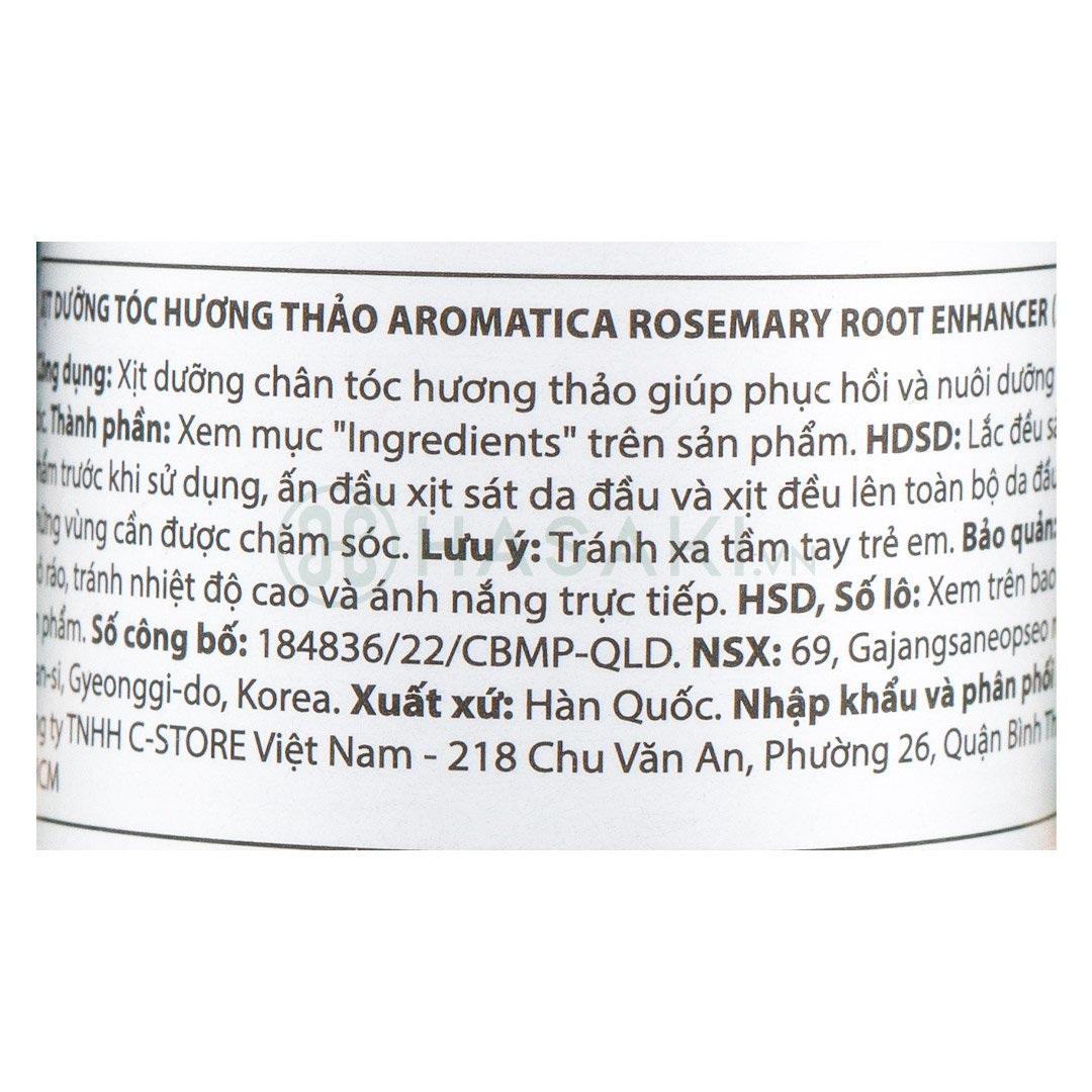 Xịt Dưỡng Chân Tóc Aromatica Chiết Xuất Hương Thảo 100ml