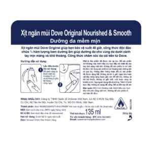 Xịt Khử Mùi Dove Dưỡng Da Sáng Mịn Hương Dịu Nhẹ 135ml