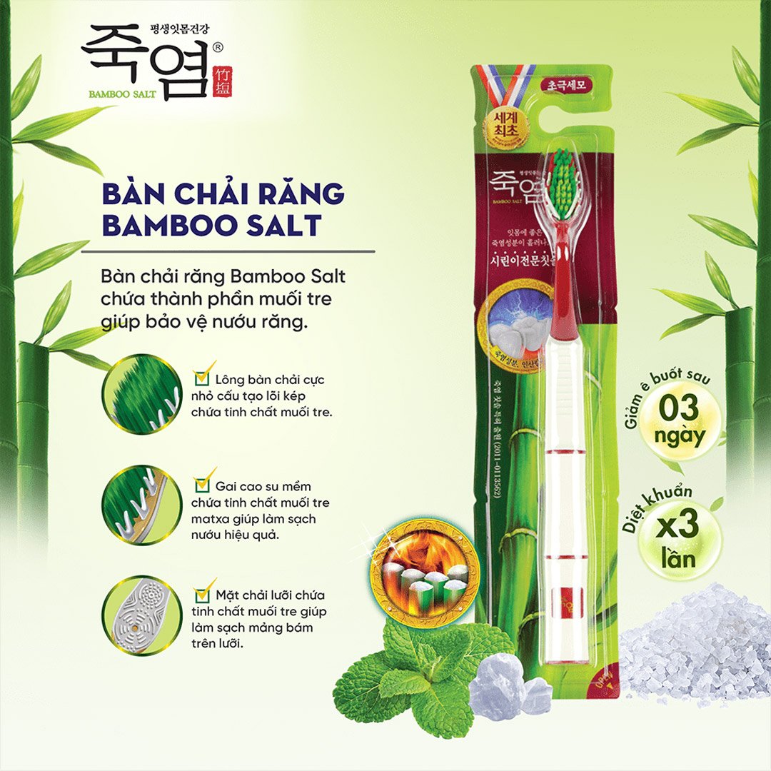 Bàn Chải Đánh Răng Bamboo Salt Chăm Sóc Răng Ê Buốt (1 Cây)