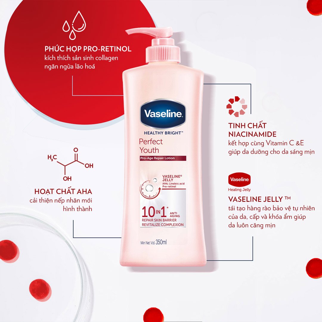 Combo 2 Sữa Dưỡng Thể Vaseline Ngăn Ngừa Lão Hoá (350ml/chai)