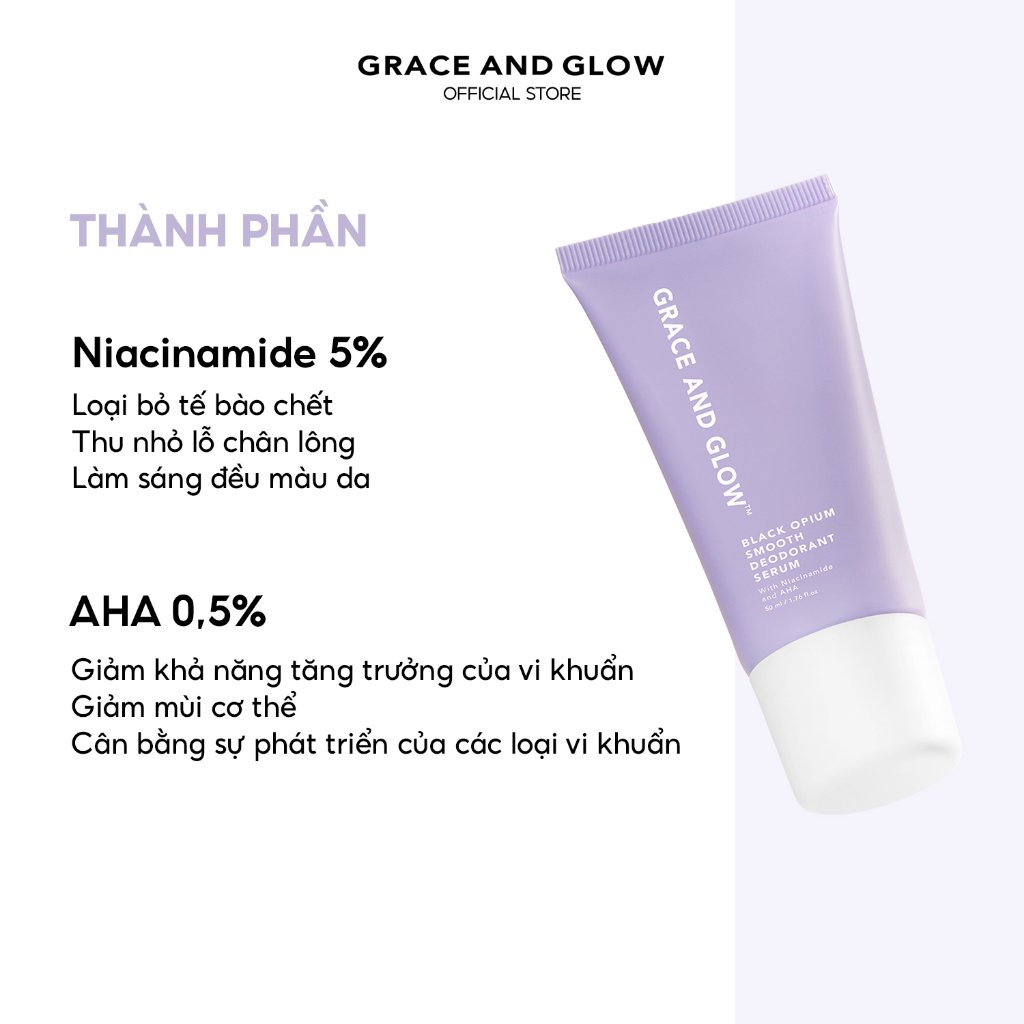 Combo Grace And Glow Xịt Dưỡng Tóc 100ml + Lăn Khử Mùi 50ml Black Opium