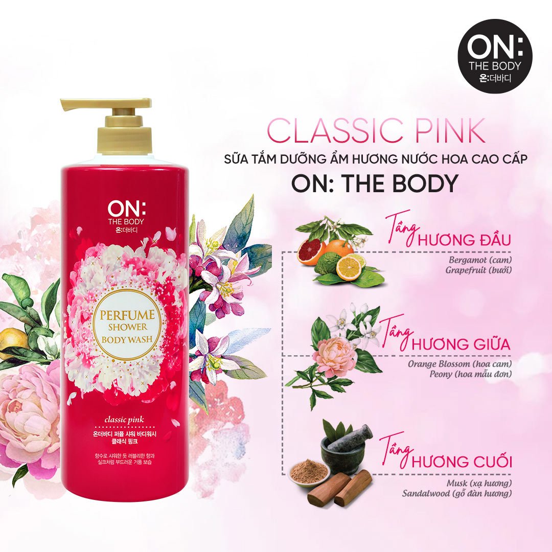 Combo 2 Sữa Tắm On: The Body Dưỡng Ẩm Hương Tinh Tế 1000g