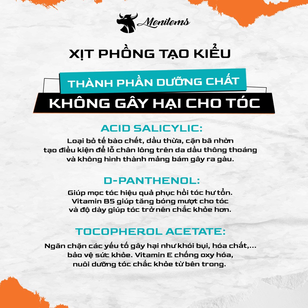 Combo Menitems Sáp Tạo Kiểu Pomade Pro - Perfect Night 50g + Xịt Tạo Phồng Bảo Vệ Nhiệt Cho Tóc 100ml