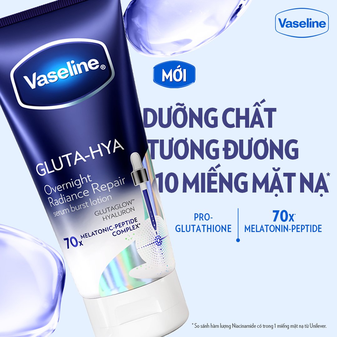 Combo Vaseline Mặt Nạ Serum Dưỡng Thể Căng Mướt 300ml (Mới) + Sữa Dưỡng Thể Bảo Vệ Sáng Mịn Ban Ngày 300ml (Mới)