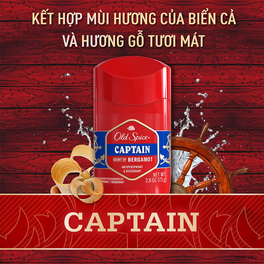 Sáp Khử Mùi Old Spice Giảm Tiết Mồ Hôi Hương Captain 73g