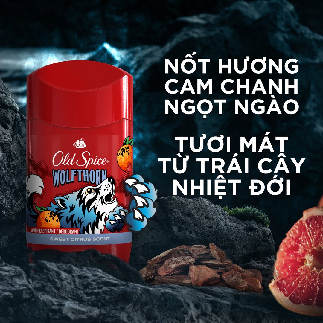 Sáp Khử Mùi Old Spice Giảm Tiết Mồ Hôi Hương Wolfthorn 73g