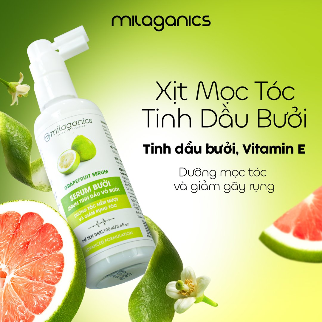 Serum Bưởi Milaganics Ngăn Rụng & Kích Thích Mọc Tóc 100ml