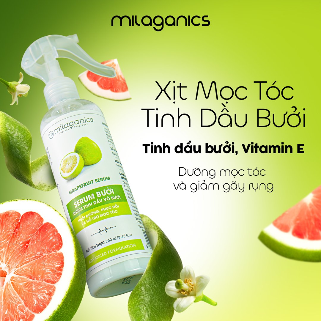 Serum Bưởi Milaganics Ngăn Rụng & Kích Thích Mọc Tóc 500ml