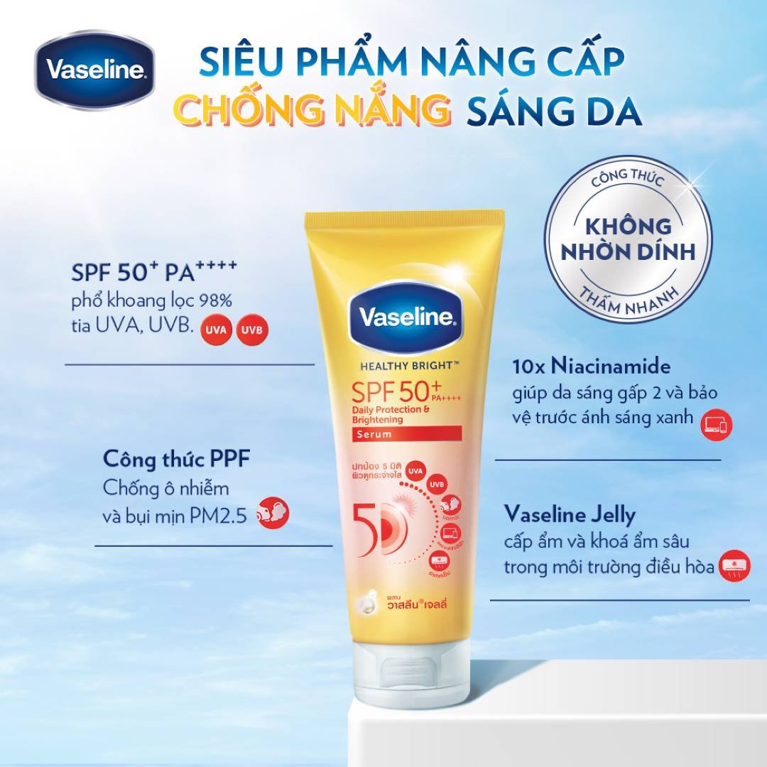 Serum Dưỡng Thể Vaseline Chống Nắng Sáng Da 300ml (Mới)