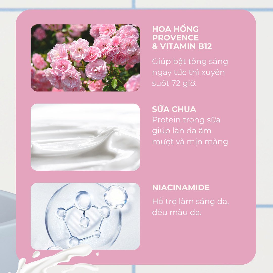 Sữa Dưỡng Thể B.O.M Nâng Tông, Làm Sáng Da 72h 290ml